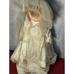 Vintage 1967 HORSMAN 1st Communion Bride Baby Girl Doll 13"